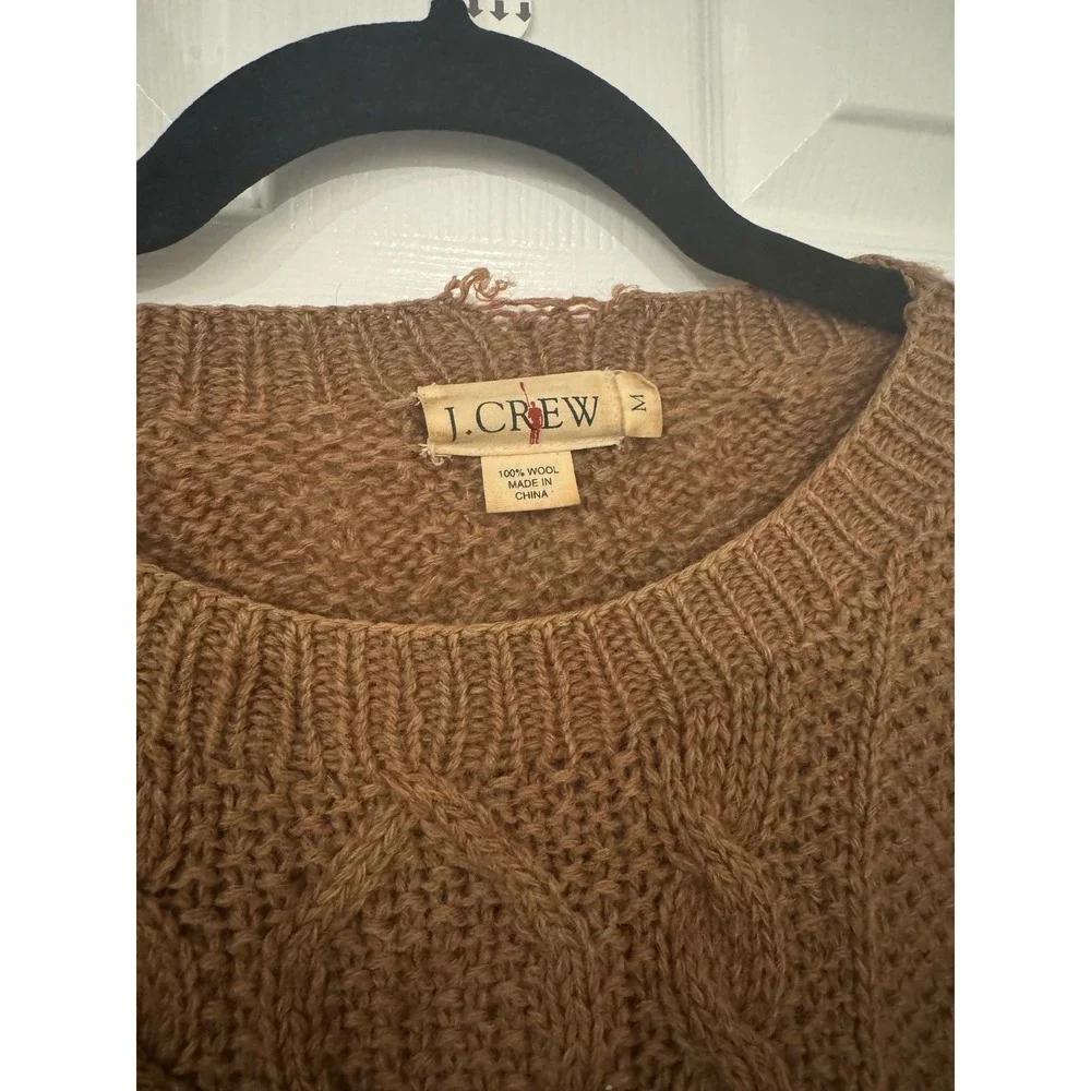 J.Crew Vintage Donegal Wool Sweater Oarsman Cable‎ Knit 90's Fisherman Grandpa